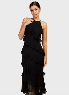 Buy Cascading Frills Midi Dress in Saudi Arabia