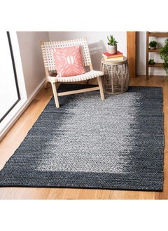 Buy Vintage Leather Collection Accent Rug 3' X 5' Light Grey & Charcoal Handmade Modern Leather Ideal For High Traffic Areas In Entryway Living Room Bedroom (Vtl387B) in UAE