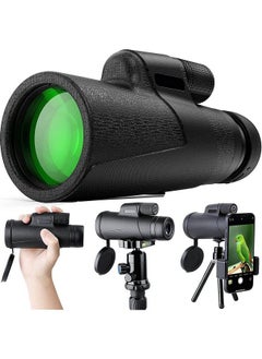 اشتري 12X50 Monoculars For Adults High Power Monocular Telescope With Smartphone Holder & Tripod For Wildlife Bird Watching Hunting Camping Travel Secenery في الامارات