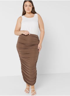 Buy High Waist Ruched Skirt in Saudi Arabia