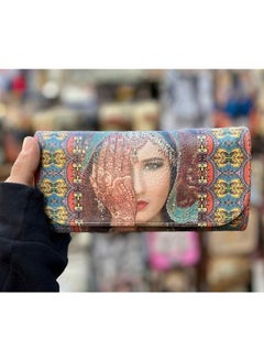 Buy Women's book and wallet, size 20*10 cm, leather wallet for women and girls for money, cards and mobile phones in various Pharaonic shapes, design No. 16 in Egypt