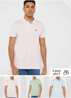 Buy Brave Soul Pack Of 3 Logo Polo Shirt in Saudi Arabia