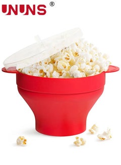 Buy Microwave Popcorn Popper,Popcorn Popper With Handles And Lid,Silicone Popcorn Maker,Collapsible Popcorn Bowl BPA Free And Dishwasher Safe in Saudi Arabia