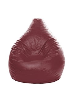 Buy 3XL Faux Leather Multi-Purpose Bean Bag With Polystyrene Filling Dark Maroon in UAE