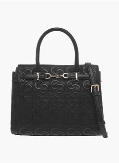 اشتري Monogram Embossed Tote Bag with Handles and Zip Closure في الامارات