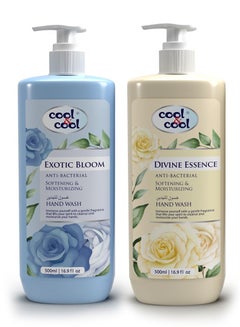 اشتري غسول اليدين المضاد للبكتيريا Cool & Cool Exotic Bloom + Divine Essence سعة 500 مل عبوة من قطعتين في الامارات