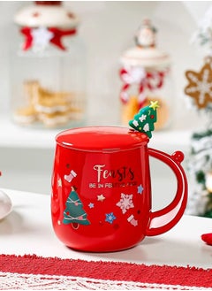 Buy Christmas Coffee Mug Cute Ceramic Bottles Mug with Spoon Suitable for Office Novelty Cute Tea Milk Christmas Gifts for Parents Colleagues Kids Lovers in Egypt