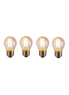 Buy Large soft light bulb G45 Edison soft light bulb E27 220V 4W, pack of 4 straight line design, yellow in Egypt