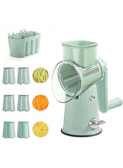 Buy 1 Set, 3in1Multi-functional Vegetable Cutter And Slicer, Rotary Cheese Grater, Dynamic Drum-type Square Drum Vegetable Slicer With 3 Blades, Removable Vegetable Cutter, Kitchen Stuffs in Saudi Arabia