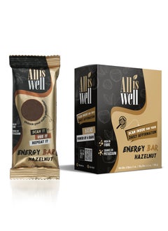 اشتري ALL IS WELL Energy Bar | Hazelnut (6 pack) | Plant Based Healthy Snack | 1.9g Protein – High in Fibre - Source of Potassium | No Added Sugar, No Preservatives, Gluten Free في الامارات