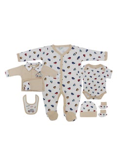 Buy AURA KIDS 7 Pieces Baby Gift Set Brown in UAE