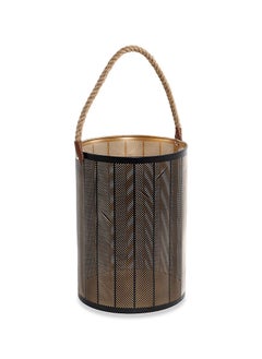 Buy Chevron Lantern, Black & Brown - Medium, 20x30 cm in UAE