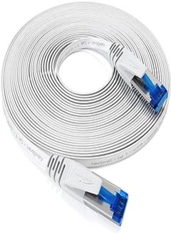 Buy KabelDirekt – 7.5m – Flat Ethernet/LAN/network cable (Cat 7, 10Gbps, RJ45 connector, highly flexible, suitable for permanent installation, for maximum optical fibre speeds, white) in Egypt