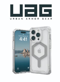 اشتري Case Compatible with iPhone 15 Pro Case Plyo Ice/Silver Built-in Magnet Compatible with MagSafe Charging Rugged Anti-Yellowing Transparent Clear Protective Cover في الامارات