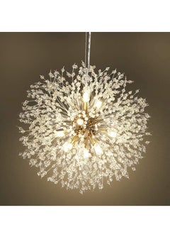 Buy 12 Head Modern Dandelion Crystal Chandelier Gold Head Bedroom Dining Room aisle Lighting in Saudi Arabia