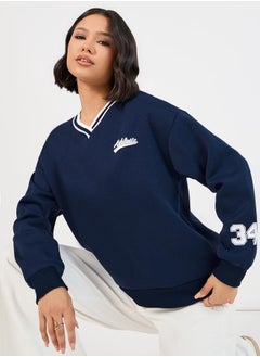 Buy V Neck Regular Fit Sweatshirt in Saudi Arabia