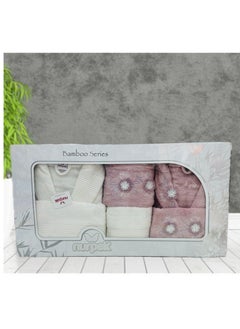 Buy NURPAK BAMBOO FAMILY BATHROBE SET -Turkish Luxurios Family Bathrobe Set Include 2pcs Bathrobes,2 pcs Towel Size 70*140, 2pcs Gloves ,2pcs Towel 50*90,Comes in Attractive Gift Box in UAE