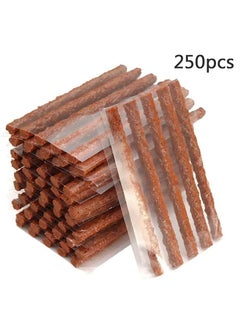 Buy 250 Pcs Brown Tire Repair Strings,Emergency Tubeless Tire Puncture Repair Strip Strings Kit, 100mm x 6 mm Automotive Tool Tire Repair Rubber Plugs for Tires Car, Bike, Wheelbarrow, Mower in UAE