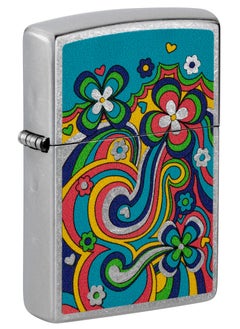 اشتري Zippo 48579 207 Flower Power Design Street Chrome Windproof Lighter في الامارات