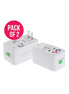 Buy Pack of 2 Universal Travel Adapter Worldwide All in One European Universal Adaptor International Wall Charger Plug for Asia Europe UK AUS and USA in UAE
