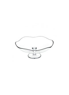 Buy Tuscany Turkish glass sweets serving dish, size 30 cm, with an attractive design in Saudi Arabia