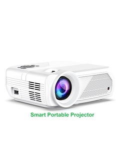 Buy Smart Portable Projector Android11 4K Full HD Resolution 1080P WiFi6 BT5.4 Auto 4-Point Keystone Correction White in Saudi Arabia