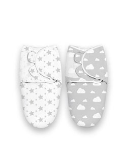 Buy Baby Swaddle Wrap, 2 Pcs Newborn Swaddle Blanket Wrap, 0-3 Months 100% Breathable Cotton Swaddlers Sleep Sack with Adjustable Wings for Baby Boys and Baby Girls in Saudi Arabia