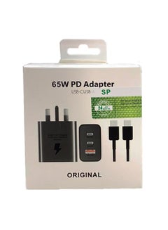 Buy Mobile Phone Charger 65W PD Adapter USB-C to C Fast Charging Cable in Saudi Arabia