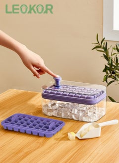 Buy Ice Cube Tray with Lid and Storage Box, One Click Easy Release 64 Small Nugget Ice, 2 Tray Ice Cube Molds with Container and Scoop in Saudi Arabia