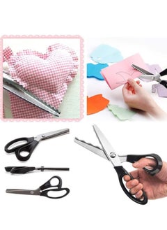 اشتري Pinking Shears for Dressmaking, Professional Stainless Steel Tailor Scissors Felt Paper Fabric Cutting/Sewing, Handled Zig Zag, Children Adults Art and Craft في الامارات