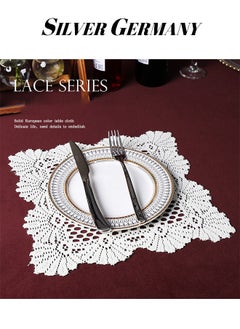 Buy Home Indoor Table Placemat Modern Simple Lace Solid Color Beautify Decorative Table Cushion Coasters in Saudi Arabia