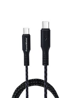 Buy Fonemate FastCord Type-C To Type-C Charge And Sync Cable Black in UAE
