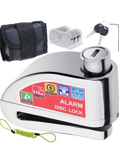 Buy Disc Brake Lock Alarm Motorcycle Lock, Anti-theft Motorbike Alarm Disc Lock, Waterproof 110DB Alarm Sound Bicycles Scooters Brake Disc Wheel Lock with Reminder Cable, Portable Screwdriver Tool in Saudi Arabia