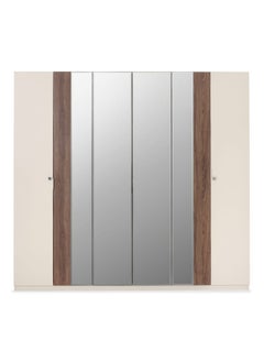 Buy Navajo 6-Door Wardrobe, Cream & Walnut in UAE