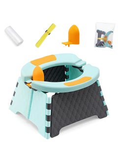 Buy Foldable Travel Potty, Portable Potty Training Seat for Toddler, Potty Training Toilet, Green in Saudi Arabia