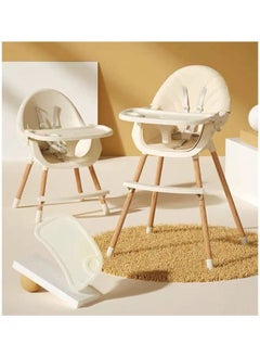 Buy 3 in1 HighChair for Babies and Toddlers Dinning Adjustable Height(Beige) in UAE