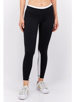 اشتري Women Sportswear Fit Brand Logo Running Leggings Black في الامارات