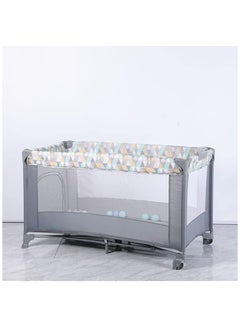 Buy 2 In 1 Baby Crib, Portable Playard, Foldable Travel Bed Playpen, Travel Crib Nursery Center for Infant with Comfortable Mattress and Carry Bag in UAE