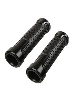 Buy Motorcycle Handlebar Grip, Universal 22MM Aluminum Soft Rubber Grips for Throttle and Clutch Suzuki Gloss Black, 1 Pair in Saudi Arabia