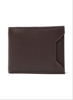 اشتري Fashionable Logo Embellished Genuine Leather Bi-Fold Wallet With Card Holder And Coin Pocket في مصر