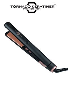 اشتري 480℉ Portable Hair Straightening Ceramic Flat Iron Black with Rotatable Power Cord 1 Min Fastheat في السعودية
