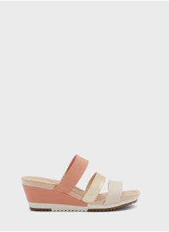 اشتري Multi Strap Mid Heel Wedge Sandals في الامارات