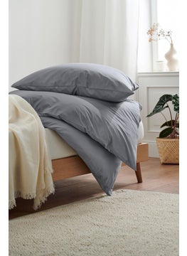 Buy Single Premium Cotton Duvet Set 135 x 200 cm, Grey in UAE