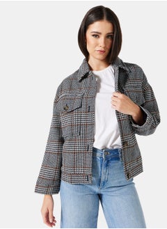 Buy Plaid Oversized Fit Jacket in Saudi Arabia