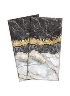 اشتري Marble Bathroom Hand Towels, Black Gold Marble Decorative Bath Towels Soft Absorbent, Marbling Face Towel for Kitchen Bathroom Gym, 13.8x27.6 In (2 Pcs) في السعودية