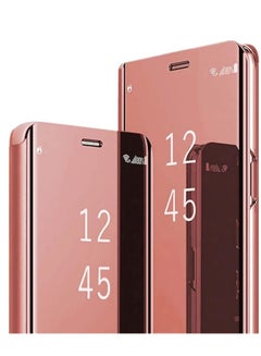 Buy ELMO3EZZ Case for Samsung Galaxy S8 Plus Cool Style Clear View Electroplate Plating Stand Scratchproof Full Body Protective Flip Ultra Slim Cover for Samsung Galaxy S8 Plus PU Mirror:(rose gold) in Egypt