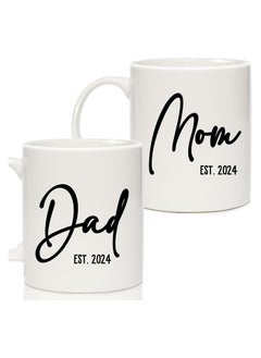 Buy New Parents Gifts for Couples, New Mom Dad Gifts for Women - Dad Mom to Be Gifts for Expecting Mom Dad Mugs Est 2024, Baby Shower Gender Reveal Gifts in UAE