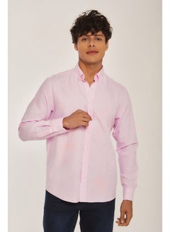 اشتري Fancy Long Sleeve Sport Plain Oxford Shirt for Men في مصر