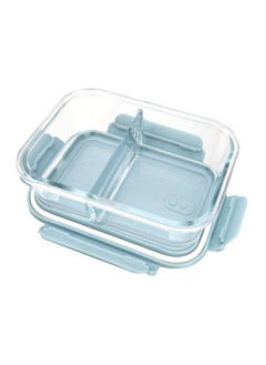 Buy Glass Lunch Box Meal Prep Containers Food Storage Box with Lid Leak-proof Lunch Container Microwavable 2 compartment Borosilicate Glass Bpa Free Smart locking Lunch Box  Blue in UAE