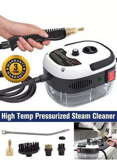 Buy The handheld steam cleaner is equipped with a 2500W motor that provides high-pressure, high-temperature steam for powerful cleaning. Equipped with an extended nozzle and brush head, it heats up quickly, making it ideal for cleaning air conditioners, kitchens, and more. in Saudi Arabia